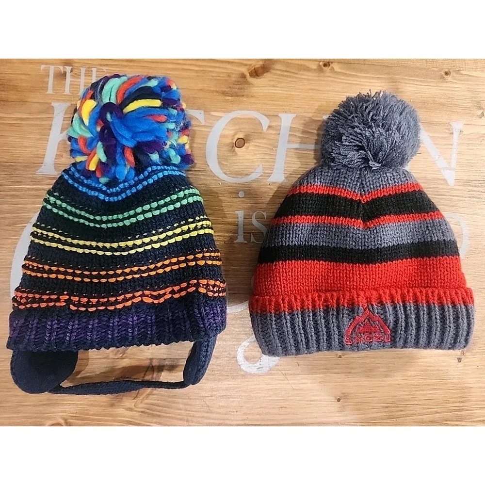 2 Little Boy Colorful Warm‎ Winter Beanies